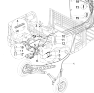 Nippel Gas- en Chokekabel Piaggio Ape Calessino 200 E2