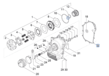 MB0543 Pakking koppelingsdeksel Piaggio Ape Classic 400 E2 E4 825123207 Clutch cover gasket Kupplungsdeckeldichtung Joint de co