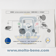 MB0668 Kabelboom Wiring Loom Kabelbaum Vespa 50 N-R-L V5A1T V5SA1T V5R1T V5SA1T Faisceau de c&acirc;blage PIAGGIO SIEM 102462 