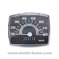 MB0688 Kilometerteller Odometer Tachometer Odom&egrave;tre Vespa 50 Special 80 kmh Zwart Black Schwarz Noir Piaggio 123424