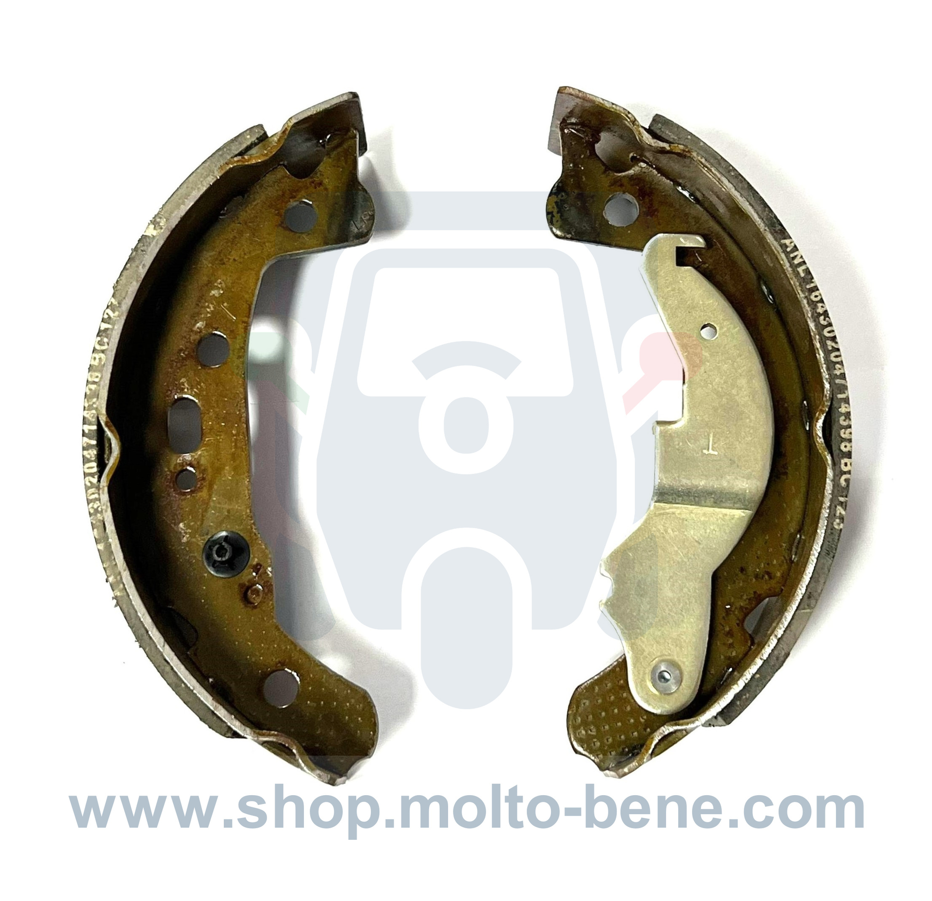 MB3007 Remschoenen rechtsachter Piaggio Ape Classic Calessino 940006 Brake shoes rear wheel right Bremsbeläge rechts hin