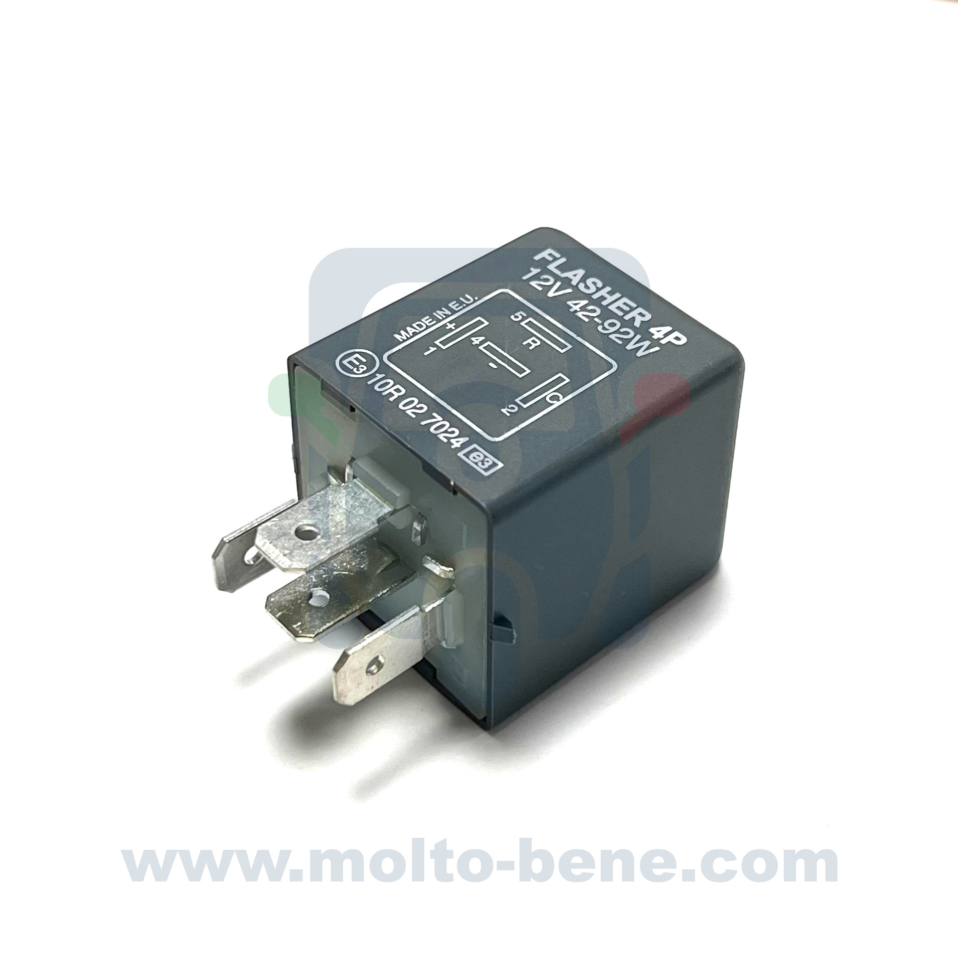 MB0187 Richtingaanwijzer relais Piaggio Ape TM Poker B023113 Turn signal relay Blinkerrelais Relais de clignotant 12 volts 4 po
