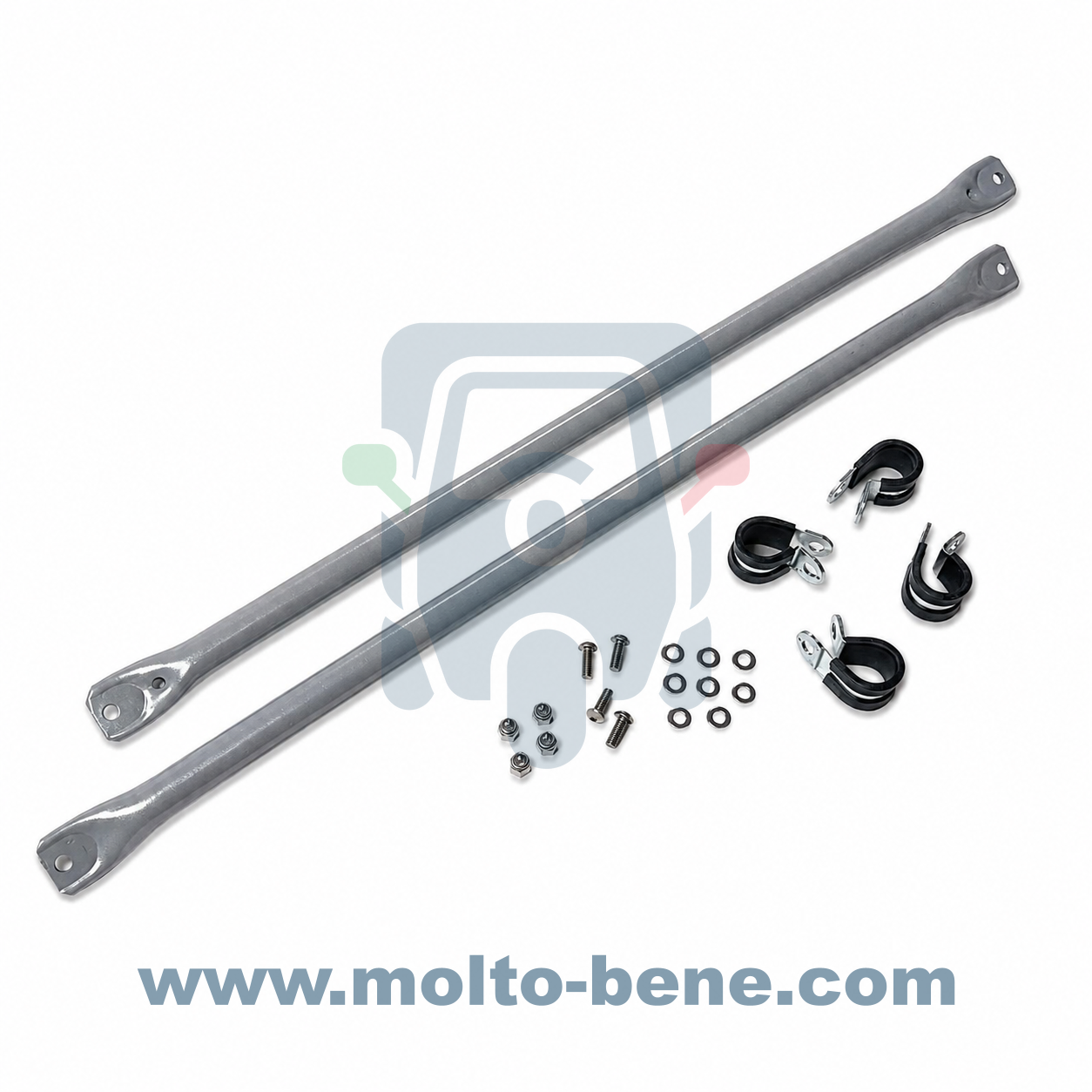 MB0604 Buizenset voor winterdeuren Piaggio Ape Calessino 200 E2 E4 1E002679 Tube set for winter doors Barhalter f&uuml;r Wint