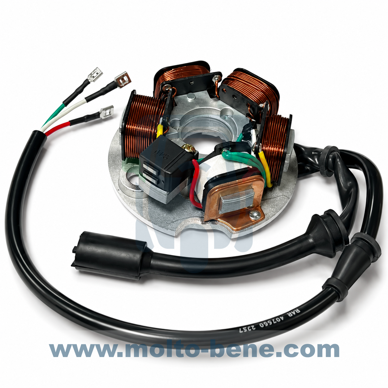 MB0667 Dynamo Stator Piaggio Ape 50 connector 3 Stator Z&uuml;ndung Stator Z&uuml;ndankerplatte Stator allumage 497650