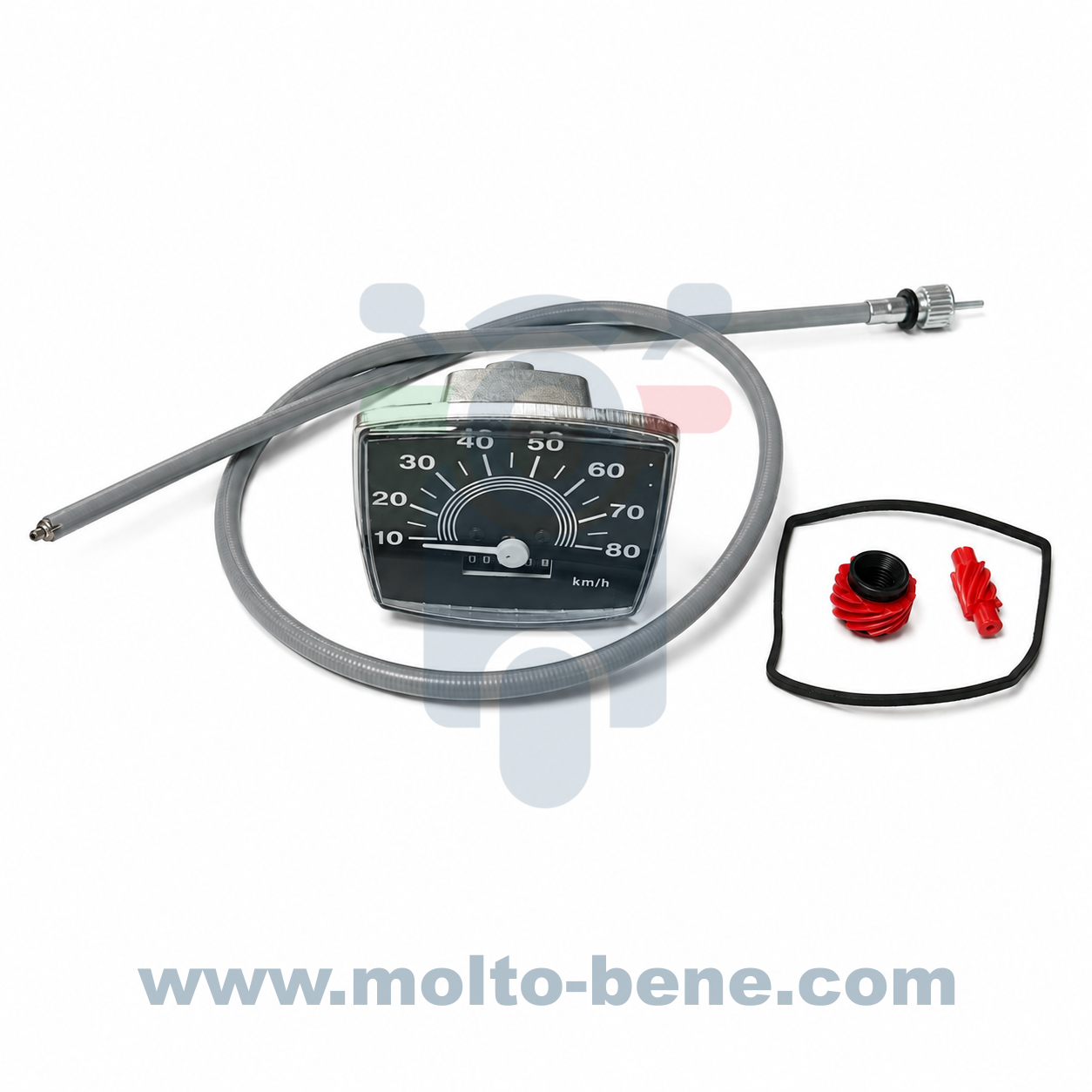 MB0695 Set Kilometerteller Odometer Kit Tachometer Satz Vespa 50 Special Zwart 80 kmh Ensemble Odom&egrave;tre black schwarz noir Pia