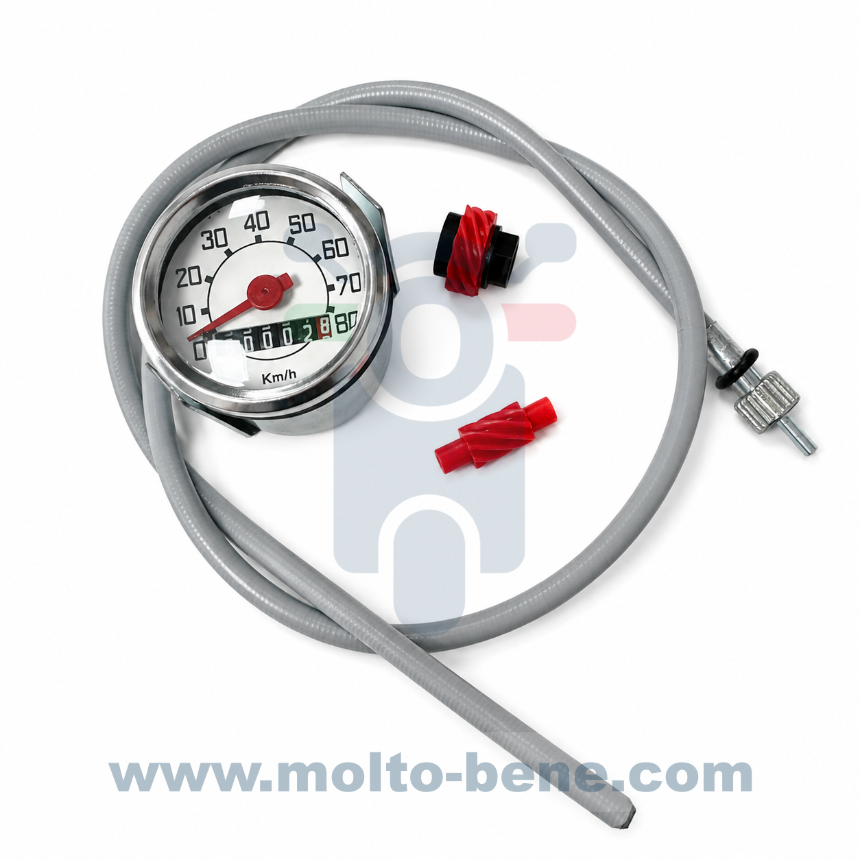 MB0718 Set Kilometerteller Vespa V50 80 kmh 190743 Odometer Kit Tachometer Satz Ensemble Odom&egrave;tre
