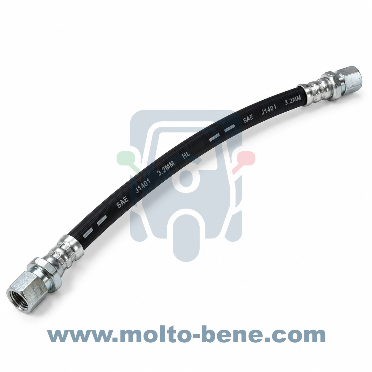 MB0744 Remslang achterzijde Piaggio Ape MP P501 P601 CAR 127921 Brake hose rear Bremsschlauch hinten Durite de frein arriere