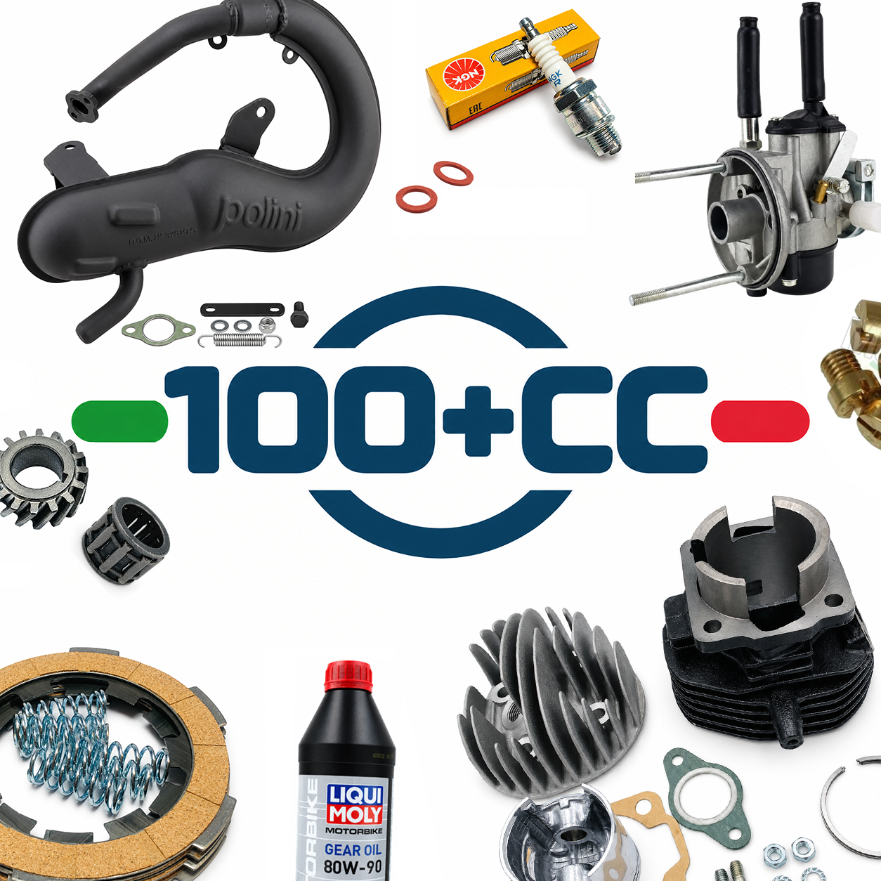 Opvoer tuningset 100cc tuning kit Piaggio Ape 50 Racing set essemble 55mm