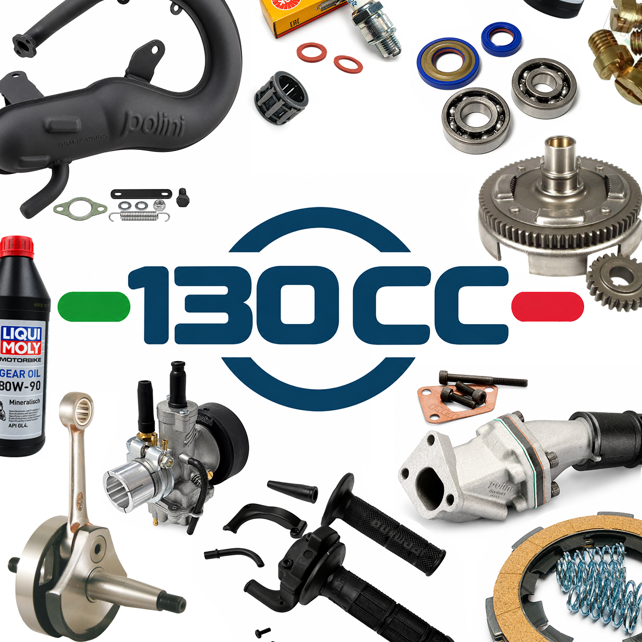 Opvoer tuningset 130cc tuning kit Piaggio Ape 50 Racing set essemble 57mm
