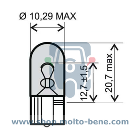 Lamp 12v 3W T10 (Ape 50, koplamp)