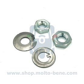 Set Moeren + Borgplaatjes Koppeling Primairtandwiel Piaggio Ape Vespa 50